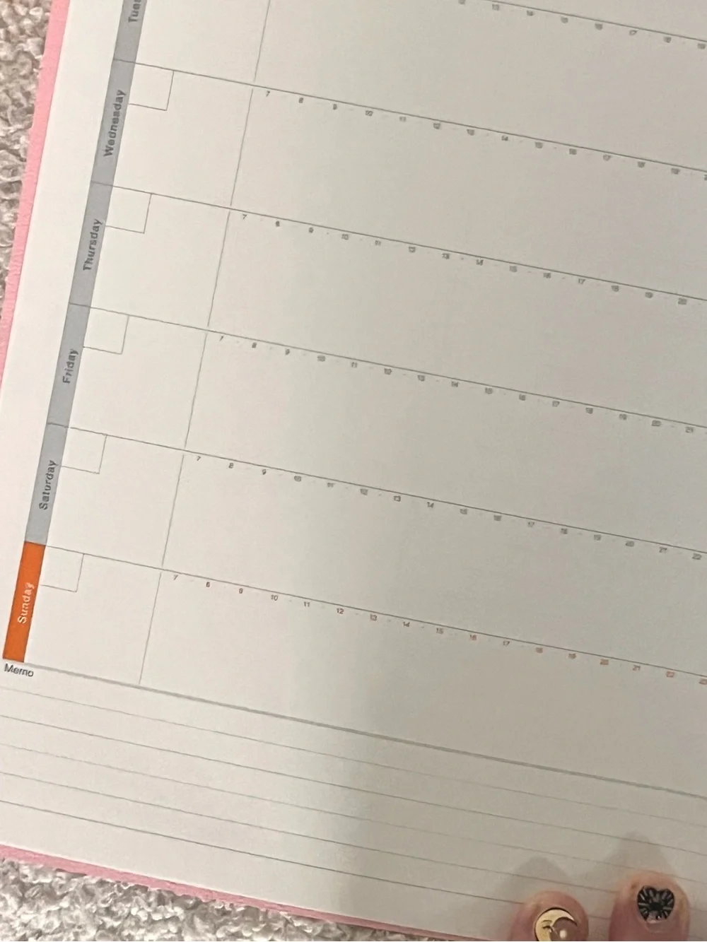 NWT🎉 Luddite Pastel Pink Soft Cover Undated Weekly Planner Notebook